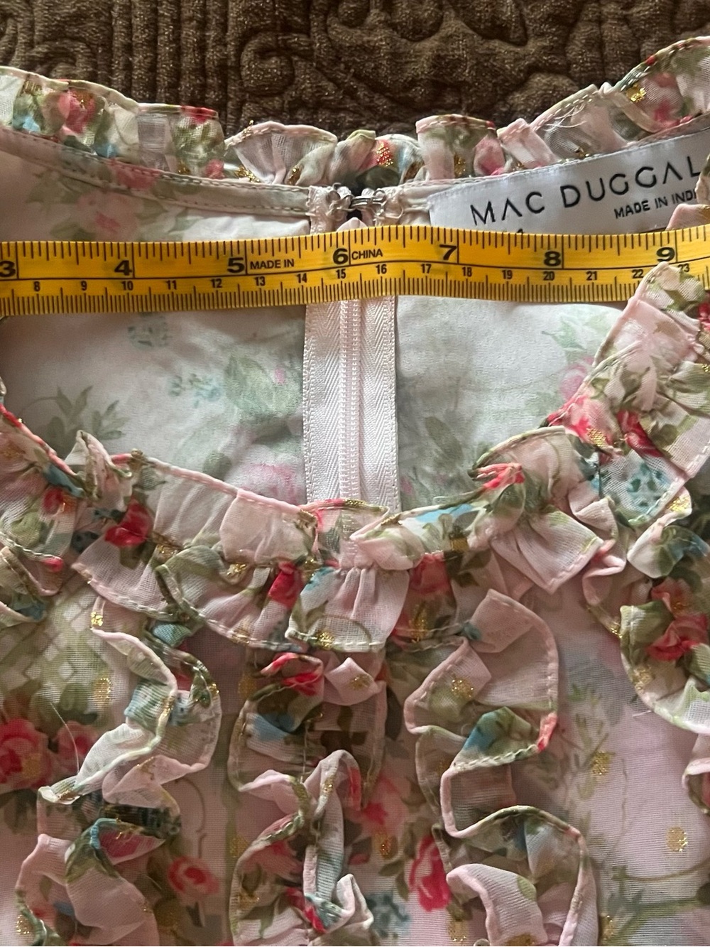 Sleeveless Pink Floral Ruffle Maxi Dress - Picture 7 of 9